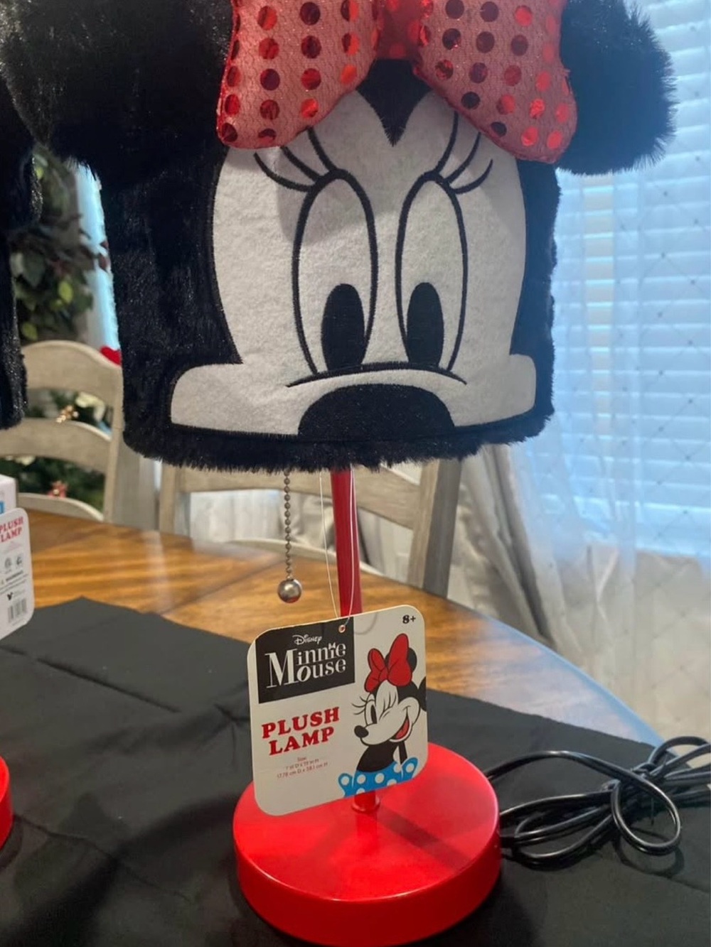Disney Minnie Mouse Plush Lamp - Black & Red